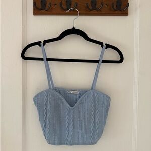 Zara Light Blue Knit Women's Top